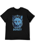 Beauty Cat Graphic Tee - Soft Cotton Blend