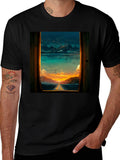 Sunset Window View Graphic T-Shirt