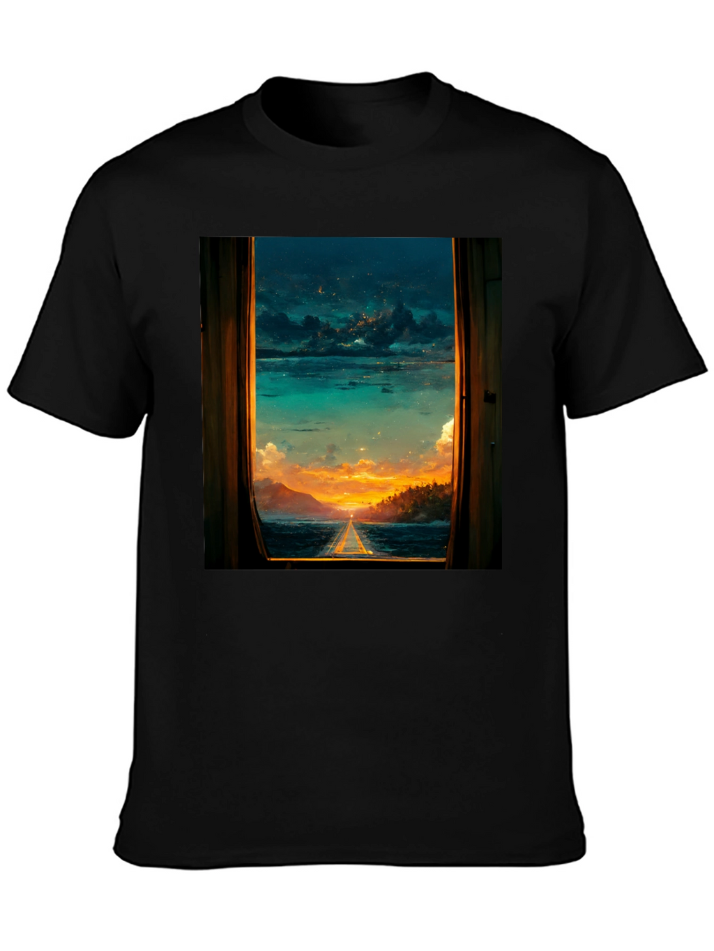 Sunset Window View Graphic T-Shirt