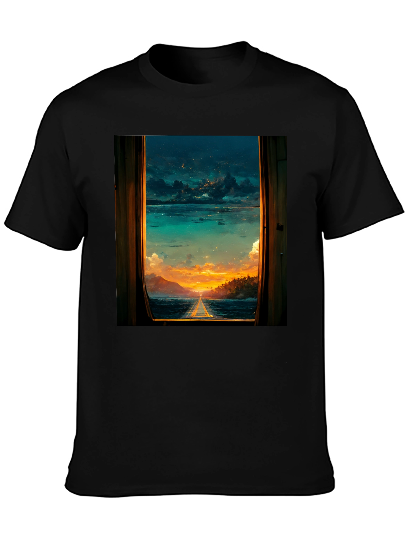 Sunset Window View Graphic T-Shirt