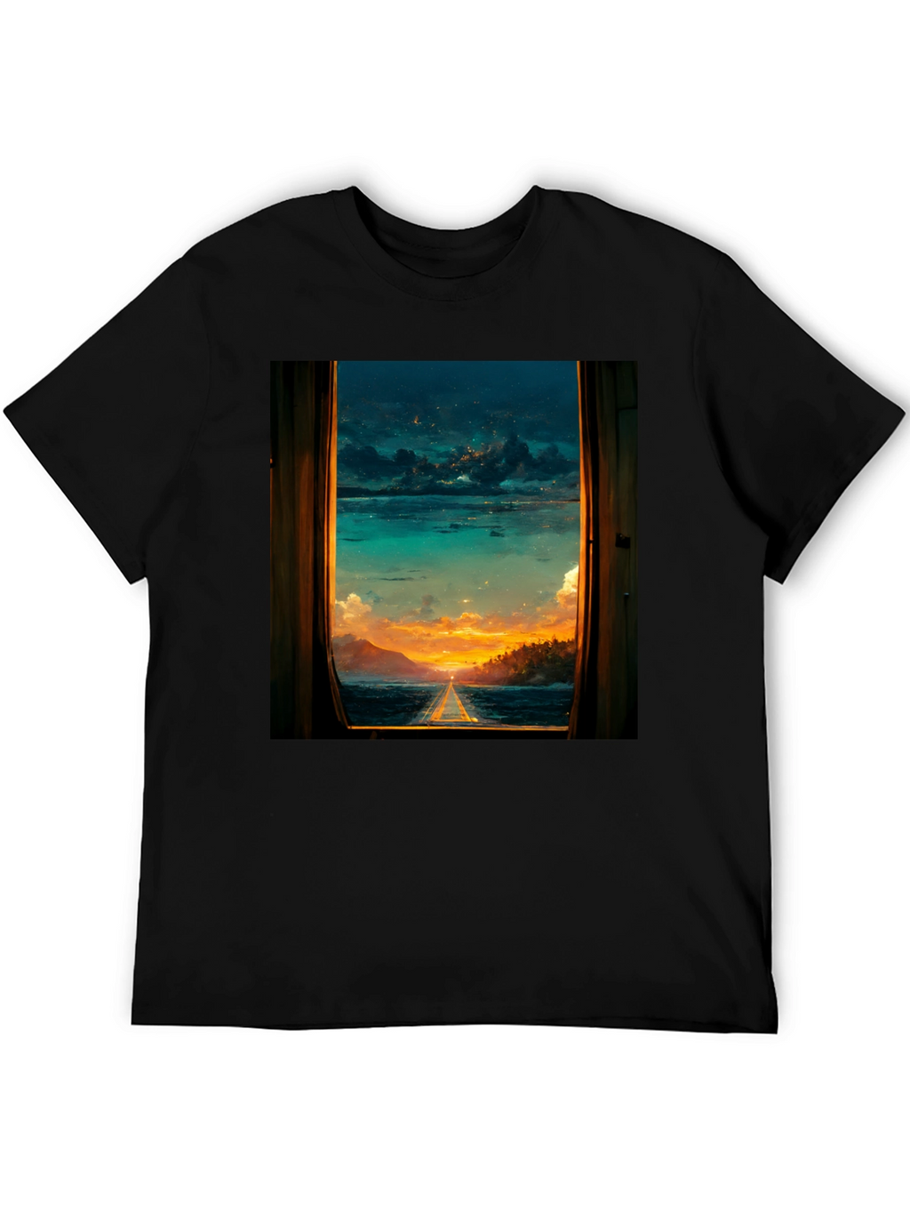 Sunset Window View Graphic T-Shirt