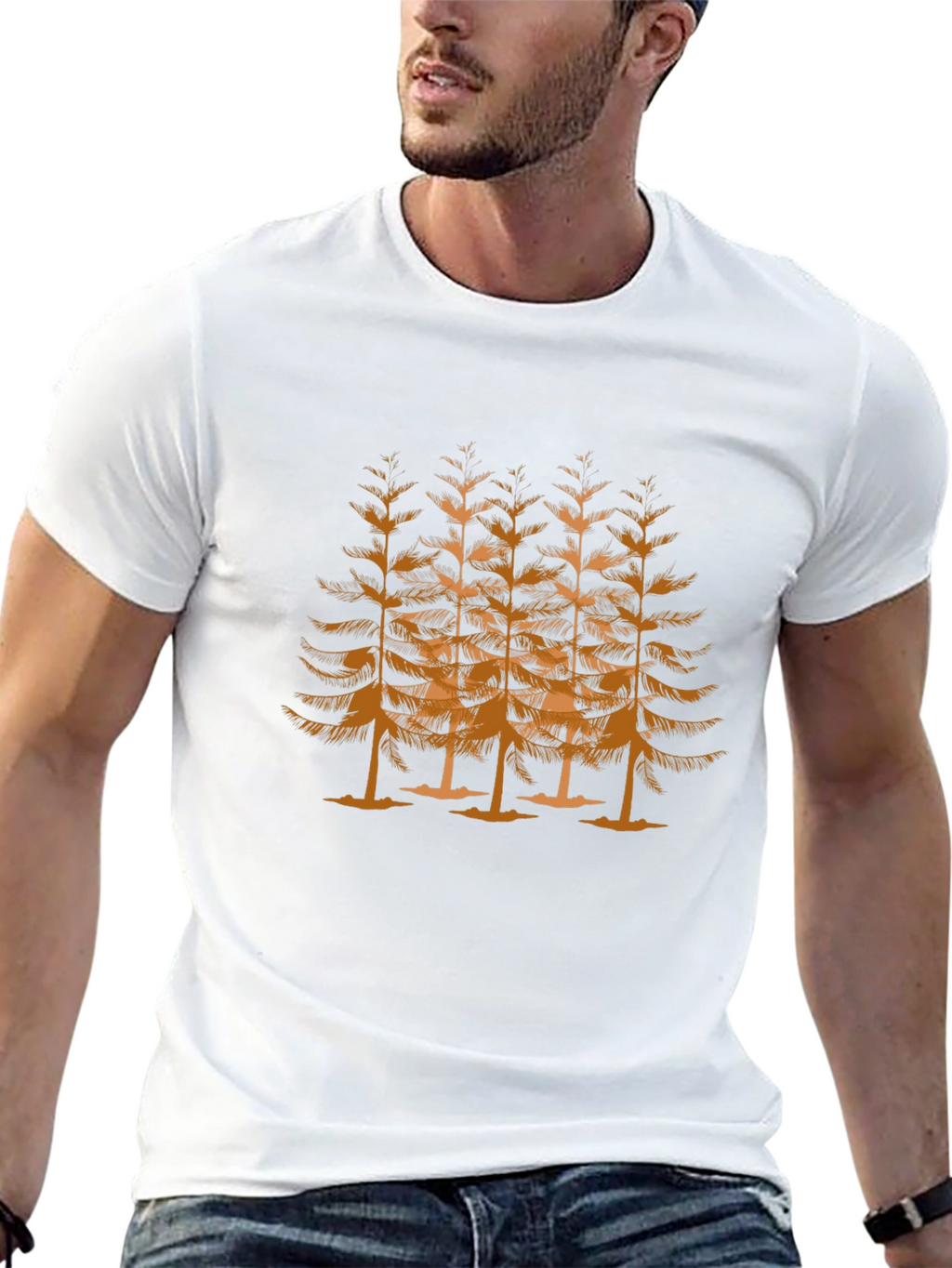 Abstract Tree Graphic Black T-Shirt