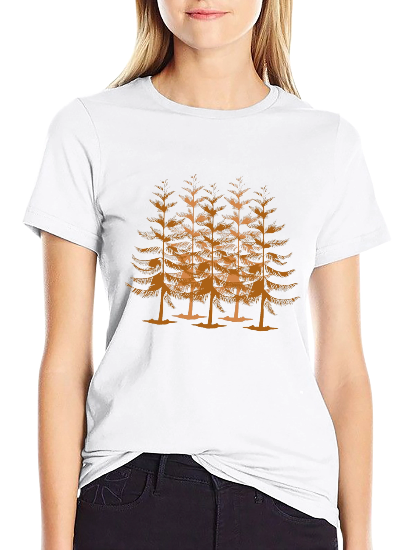 Abstract Tree Graphic Black T-Shirt