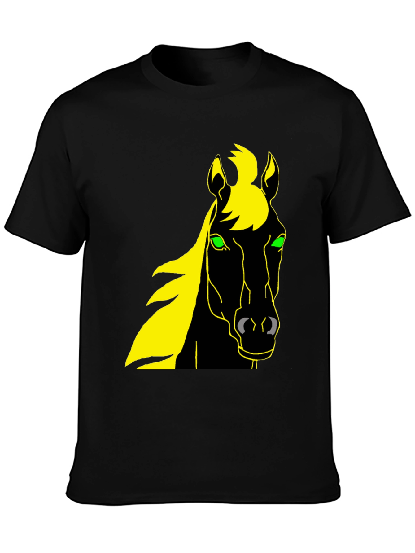 Horse Graphic Tee - Black T-Shirt with Bold Animal Design