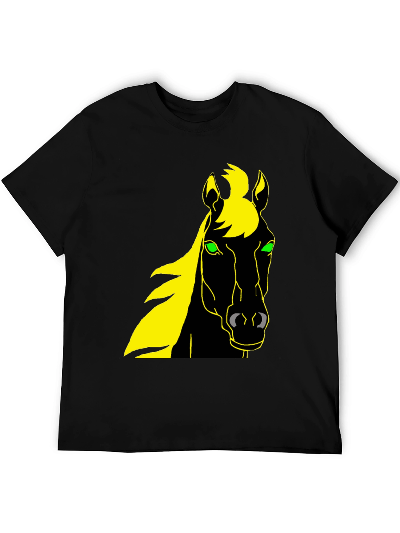Horse Graphic Tee - Black T-Shirt with Bold Animal Design