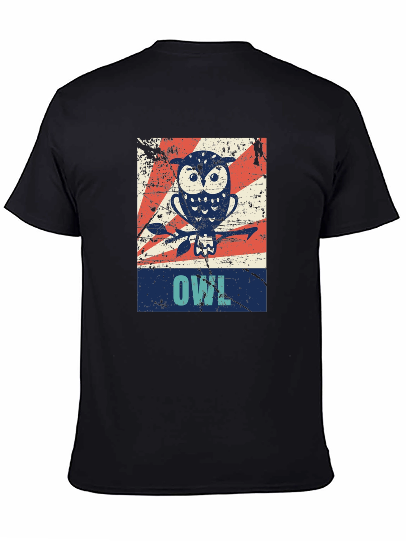 Vintage Owl Graphic Tee - Unisex Black T-Shirt