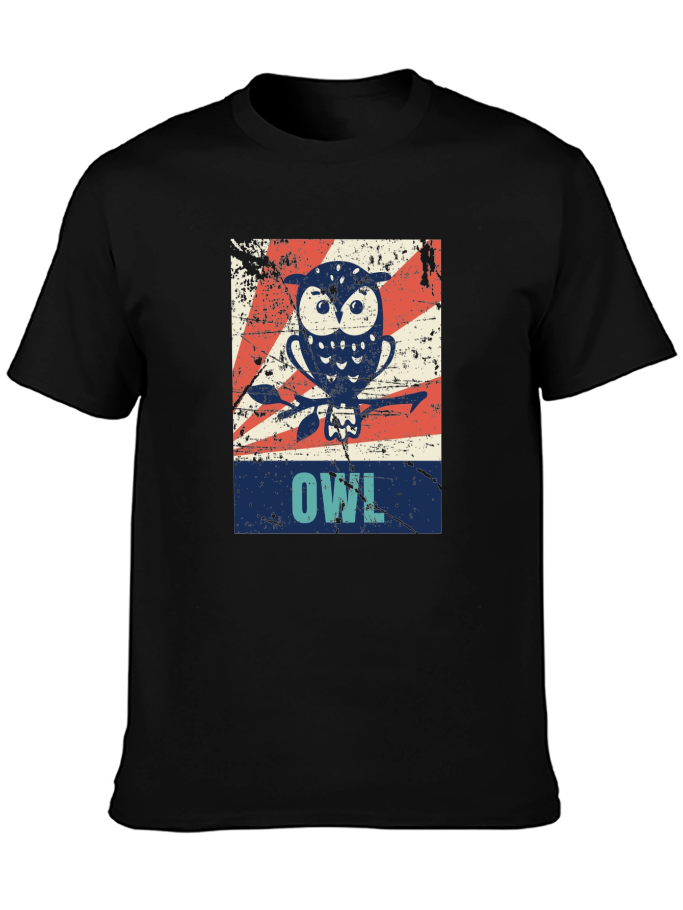 Vintage Owl Graphic Tee - Unisex Black T-Shirt