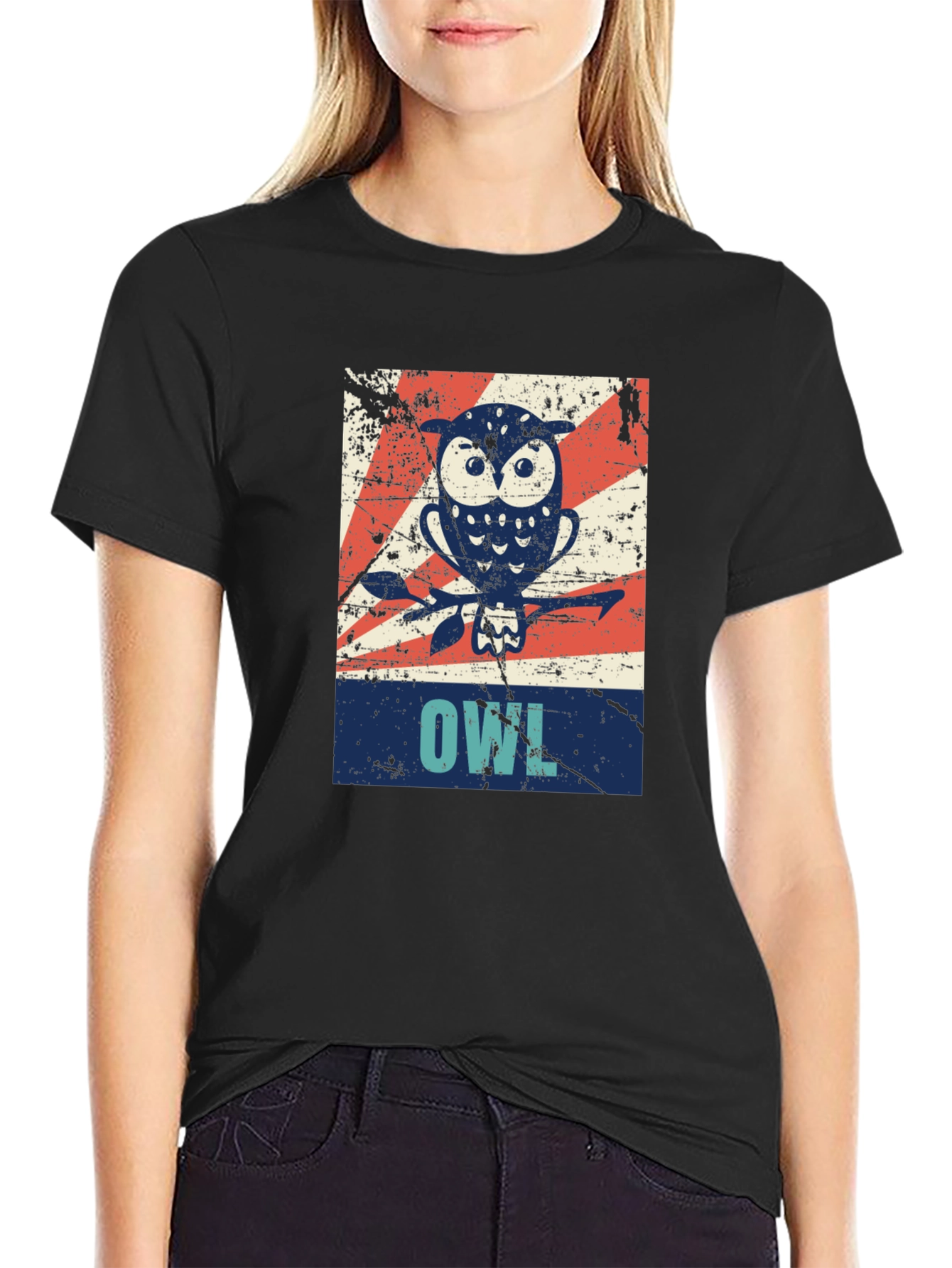 Vintage Owl Graphic Tee - Unisex Black T-Shirt