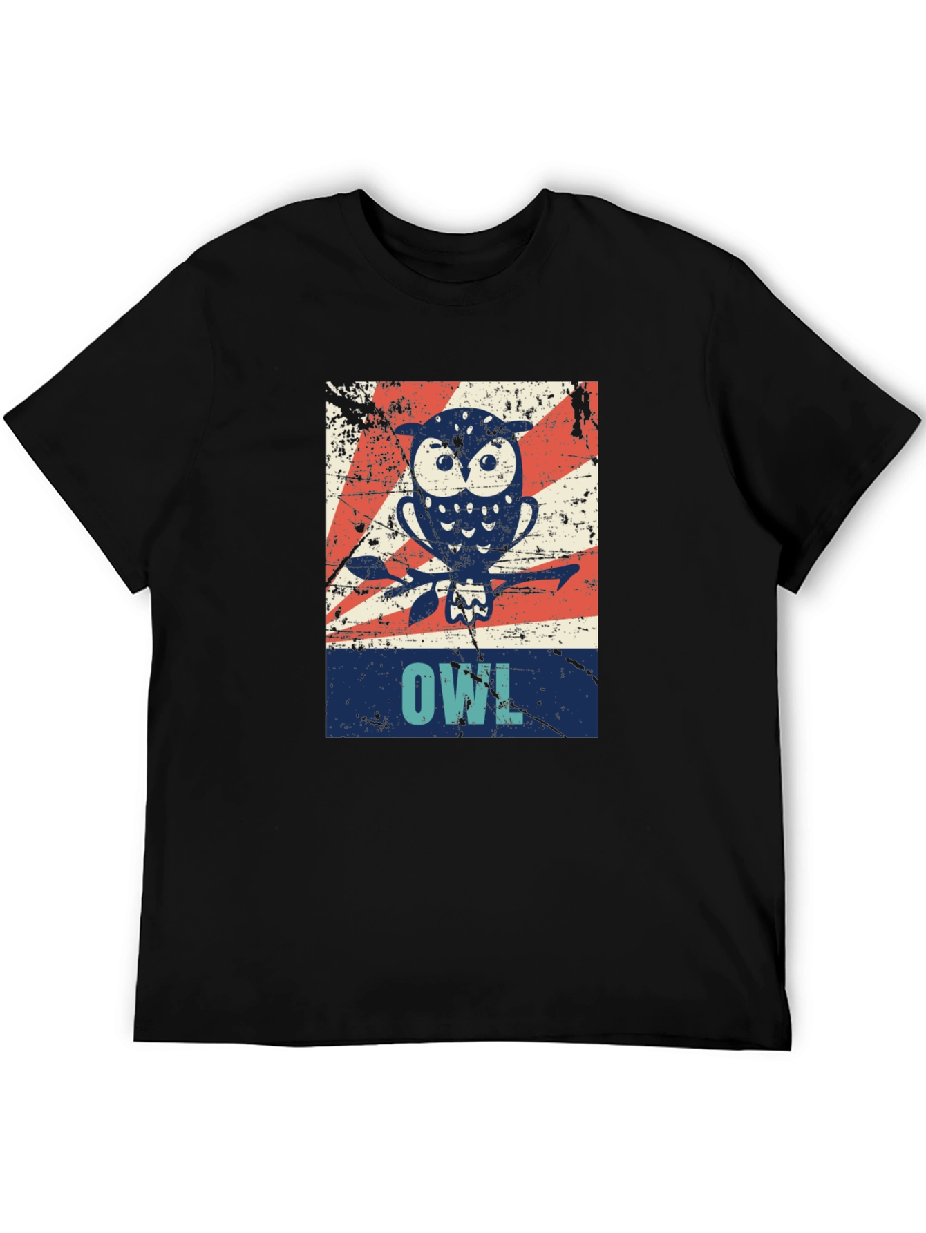 Vintage Owl Graphic Tee - Unisex Black T-Shirt