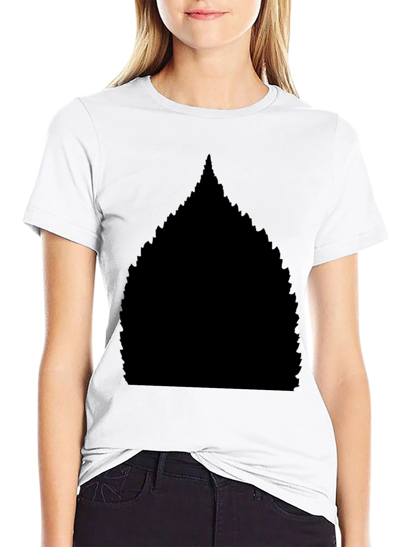 Mens Black Graphic Tee - Leaf Design
