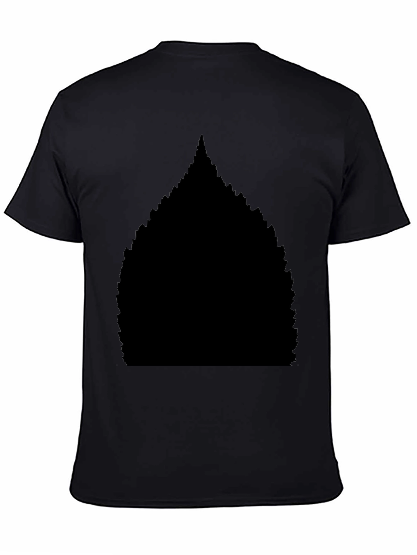 Mens Black Graphic Tee - Leaf Design