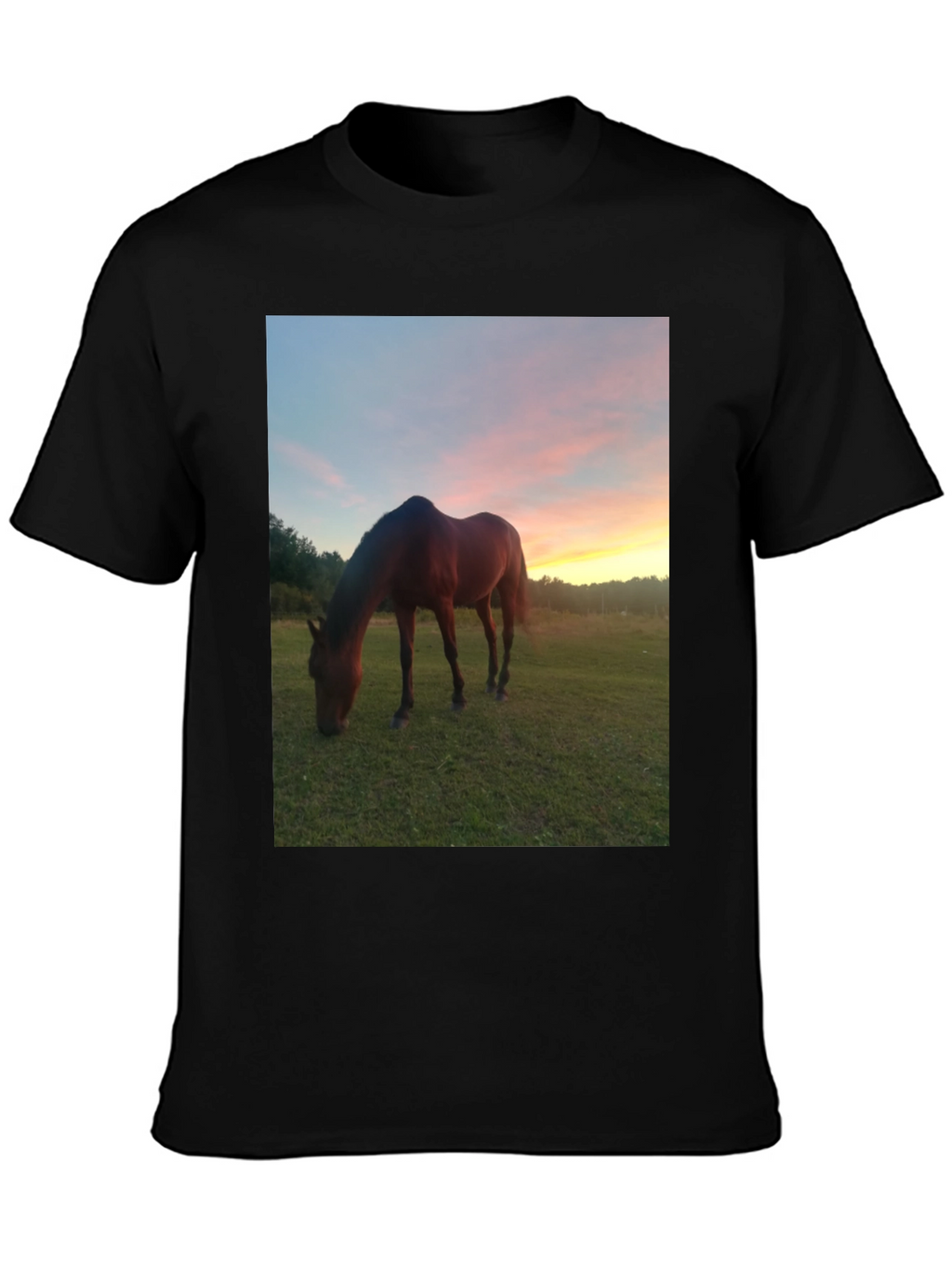 Horse Sunset Graphic Tee - Nature Lover Shirt
