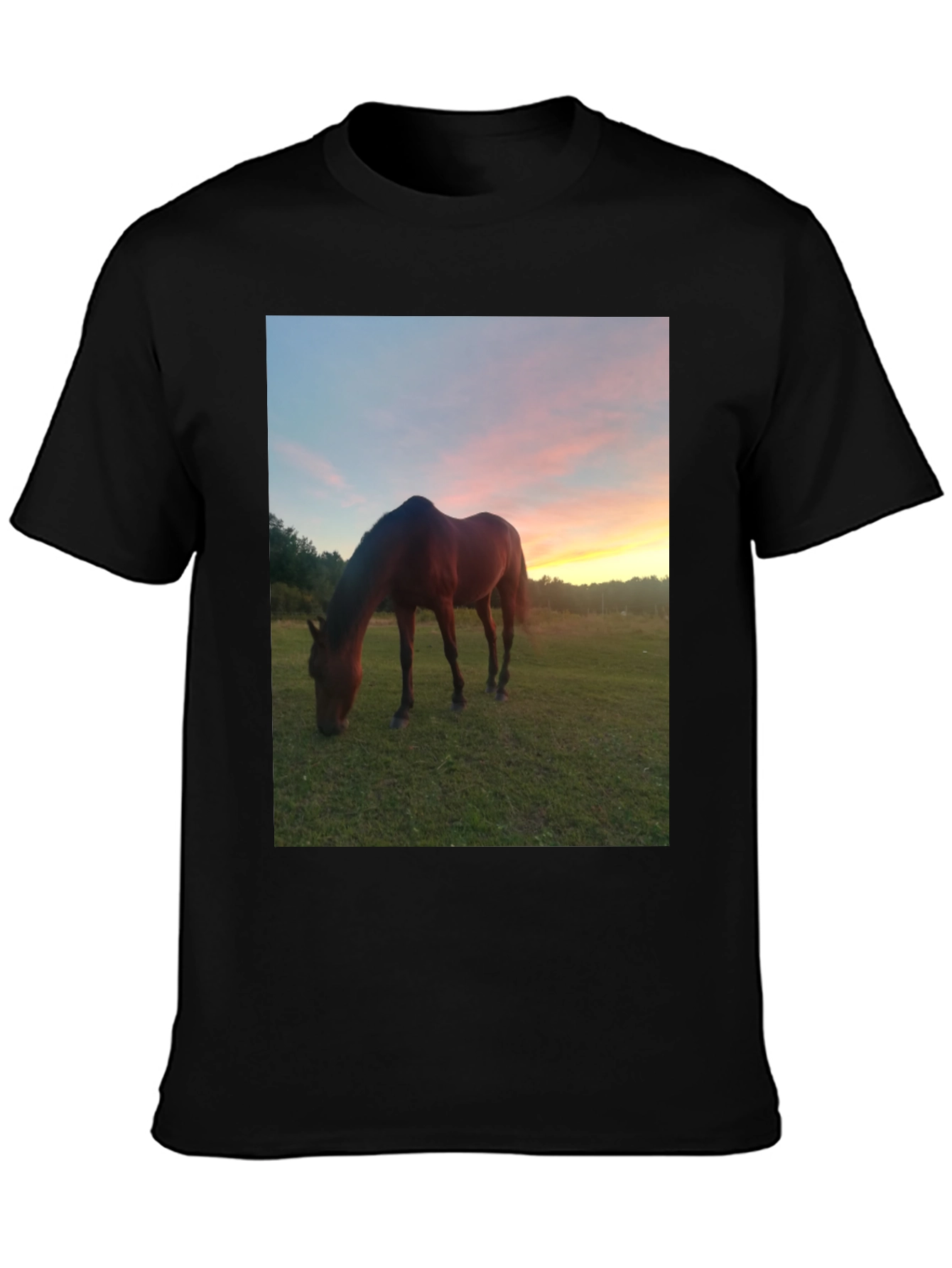 Horse Sunset Graphic Tee - Nature Lover Shirt