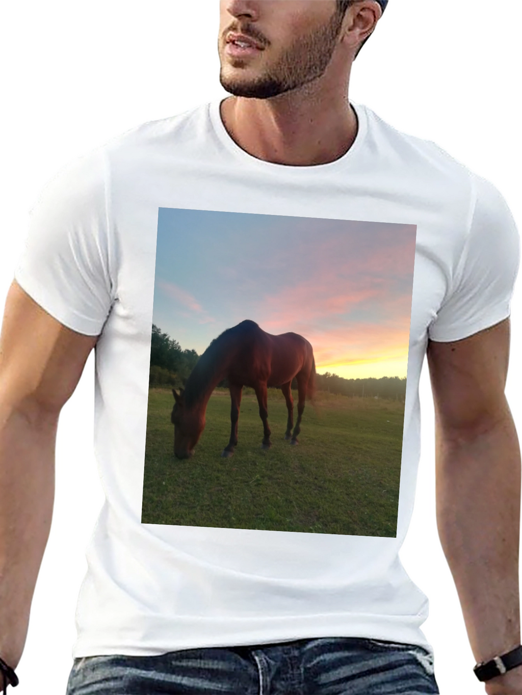 Horse Sunset Graphic Tee - Nature Lover Shirt