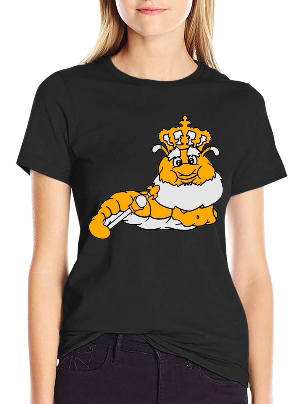 Cartoon Caterpillar King Graphic T-Shirt