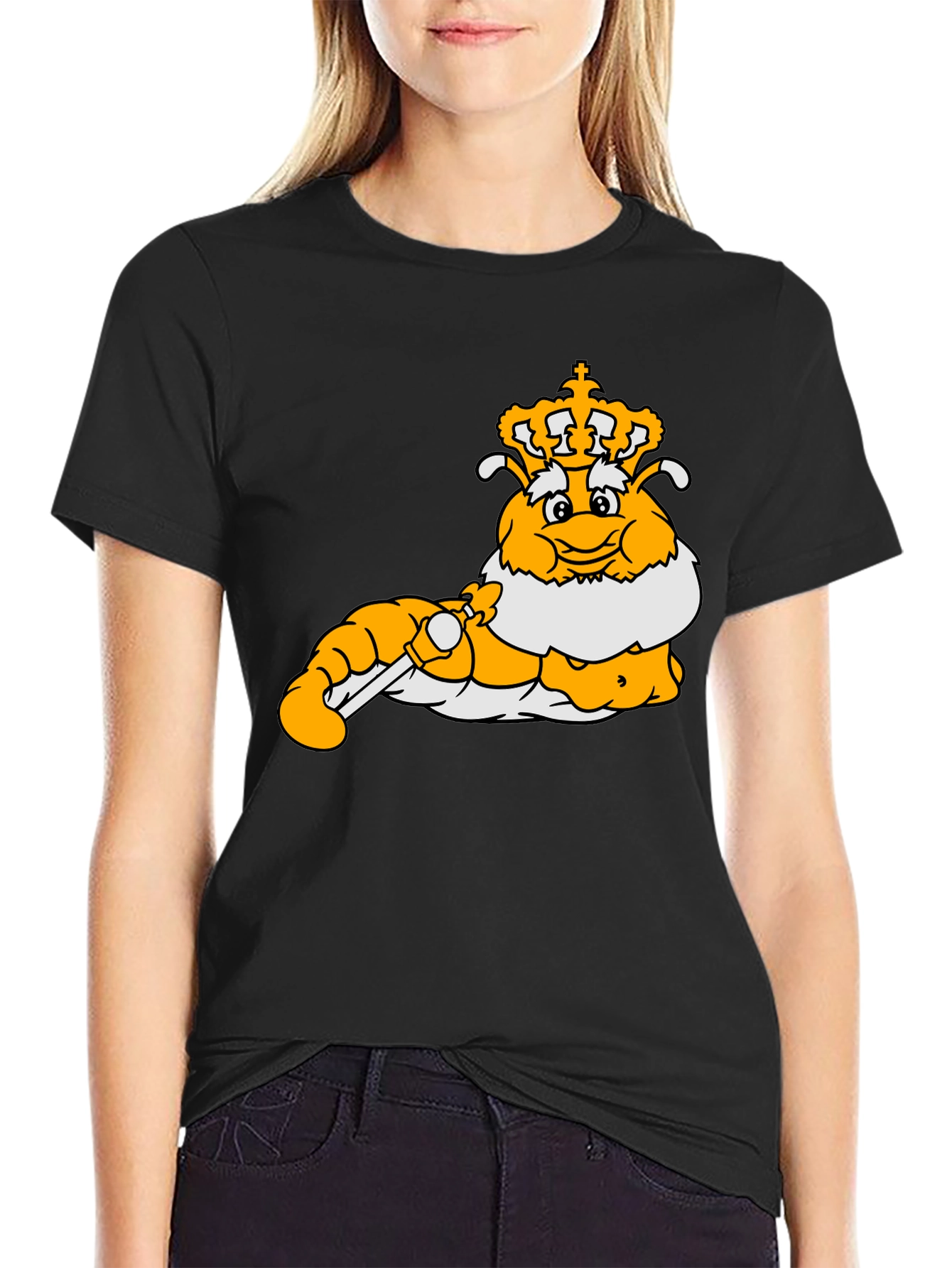 Cartoon Caterpillar King Graphic T-Shirt