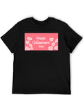 Happy Valentines Day Black Graphic Tee