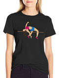 High Jump Graphic Tee - Black Cotton T-Shirt