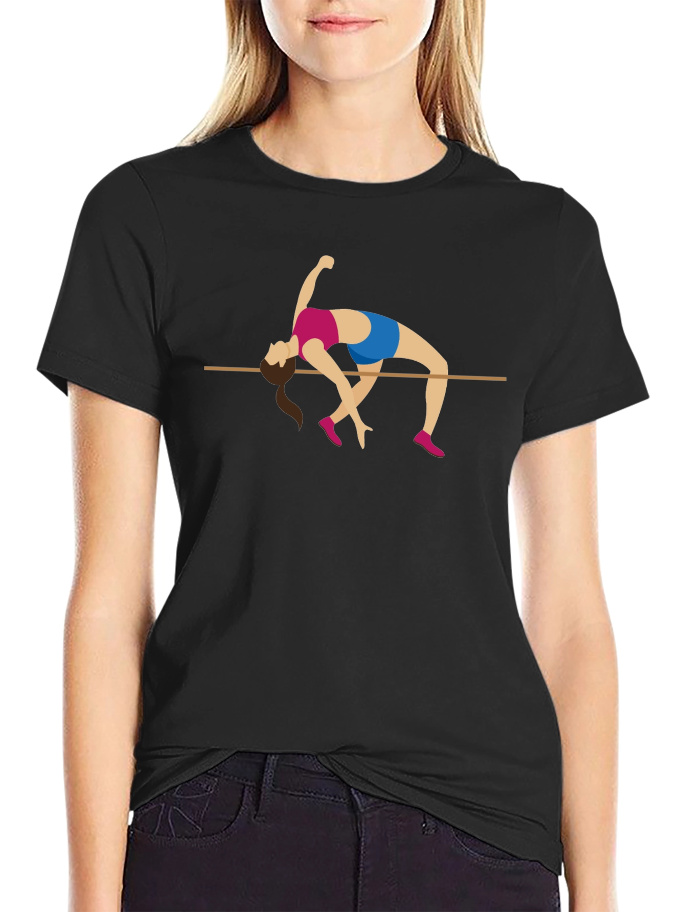 High Jump Graphic Tee - Black Cotton T-Shirt