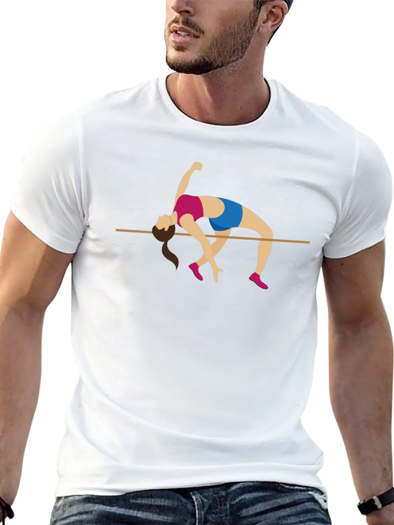 High Jump Graphic Tee - Black Cotton T-Shirt