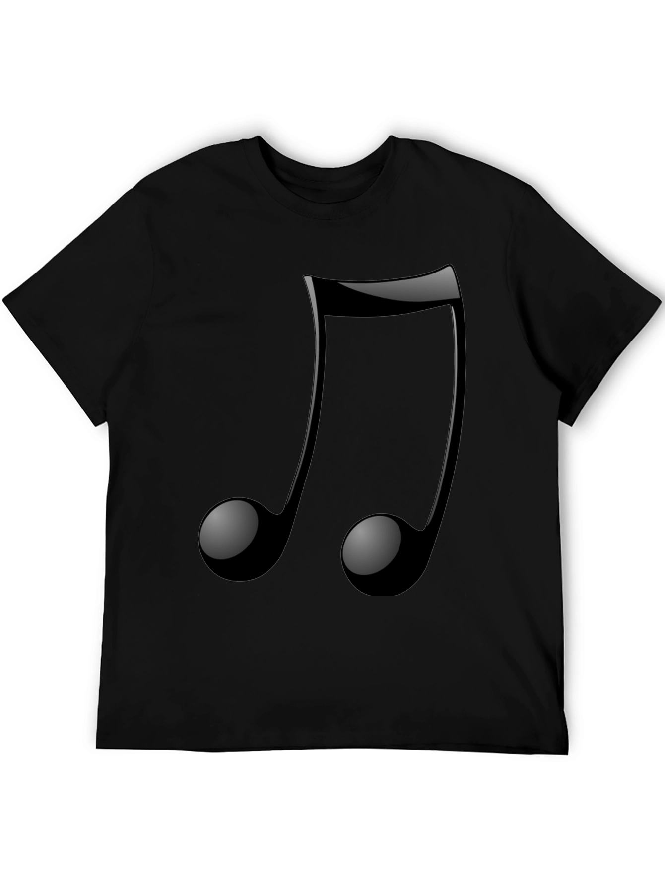 Musical Note Graphic Tee - Trendy Black T-Shirt