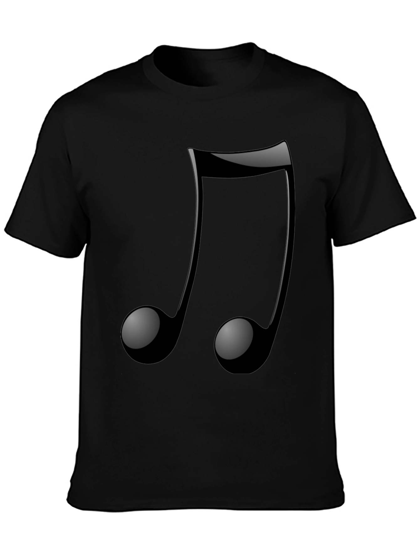 Musical Note Graphic Tee - Trendy Black T-Shirt