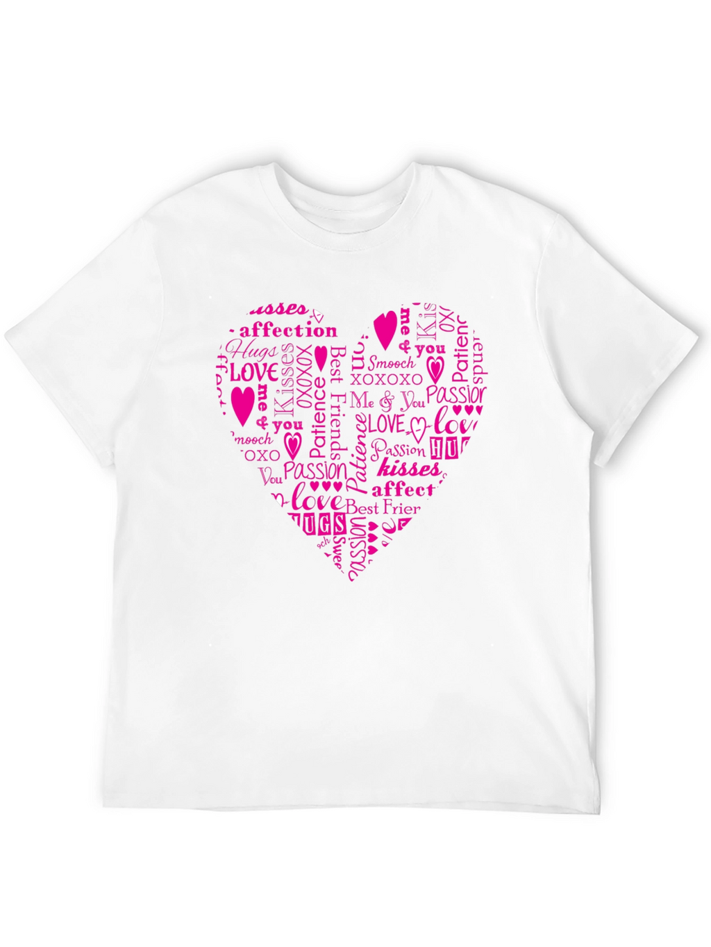 Love Heart Word Art Graphic T-Shirt