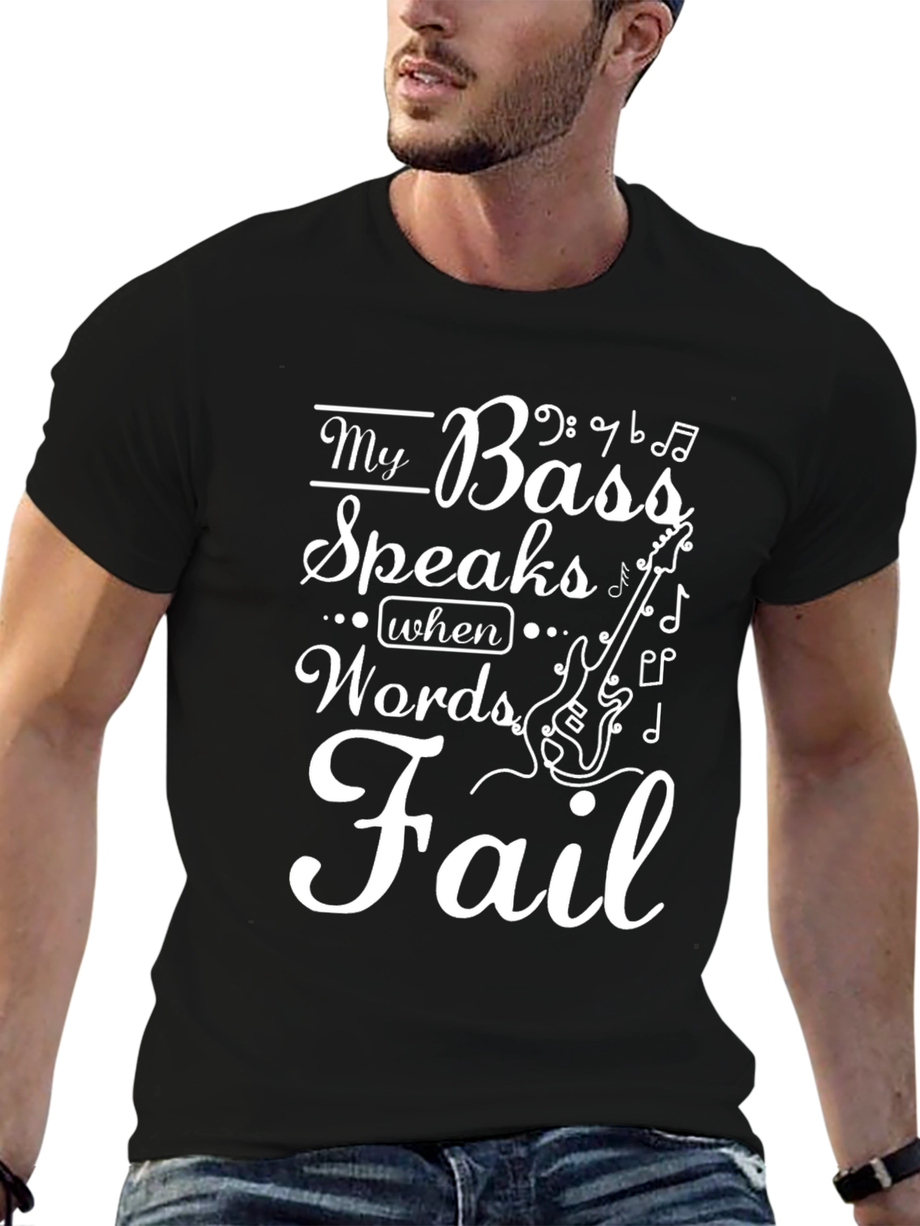 My Bass Speaks T-Shirt - Musicians Humor Tee