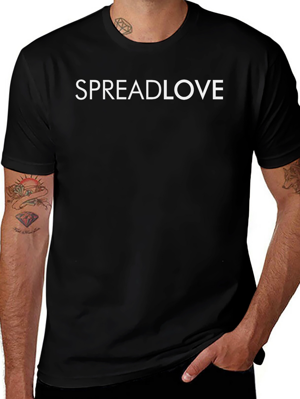 Spread Love Black Tee - Stylish and Comfortable