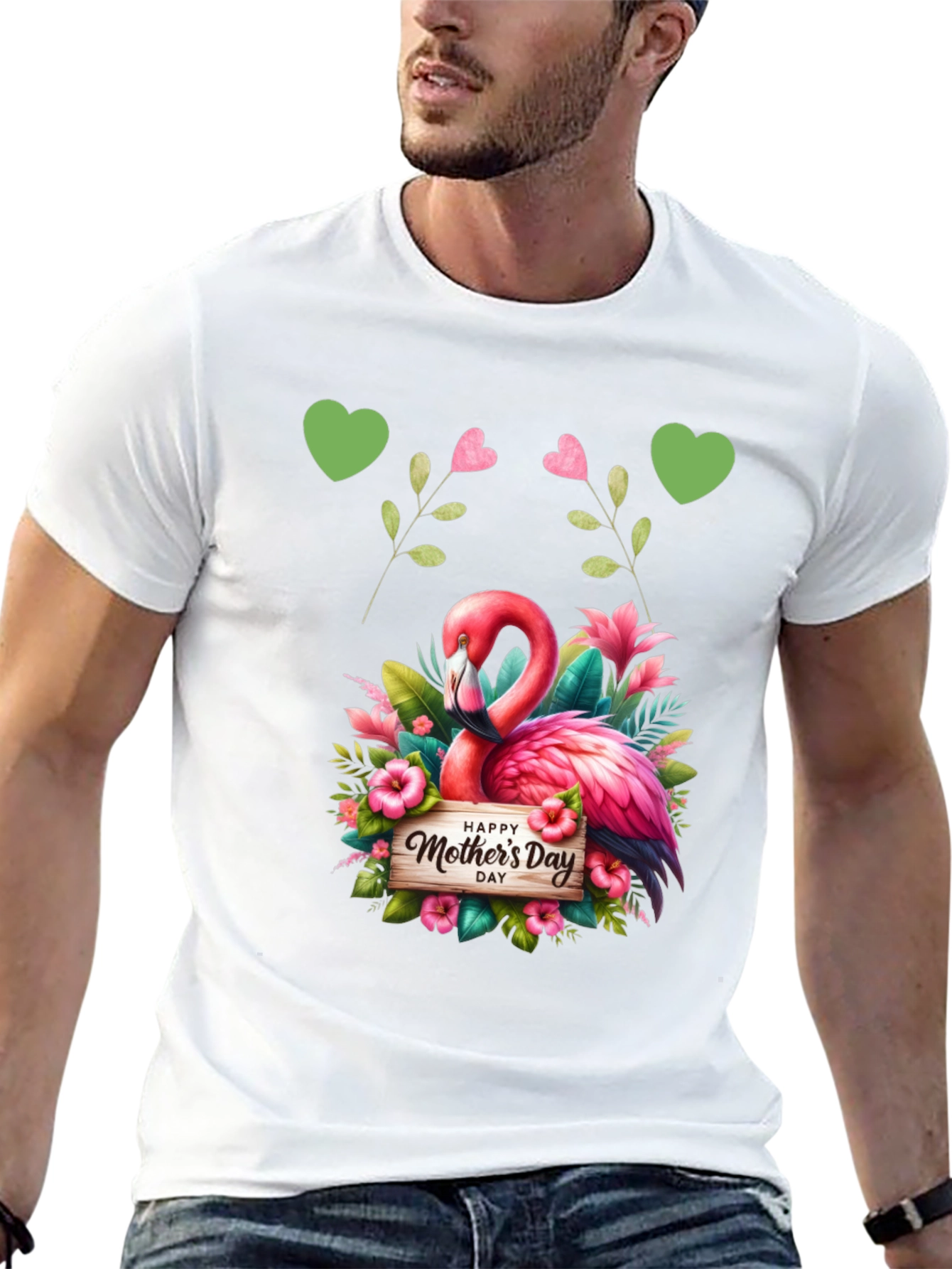 Flamingo Happy Mothers Day Graphic Tee