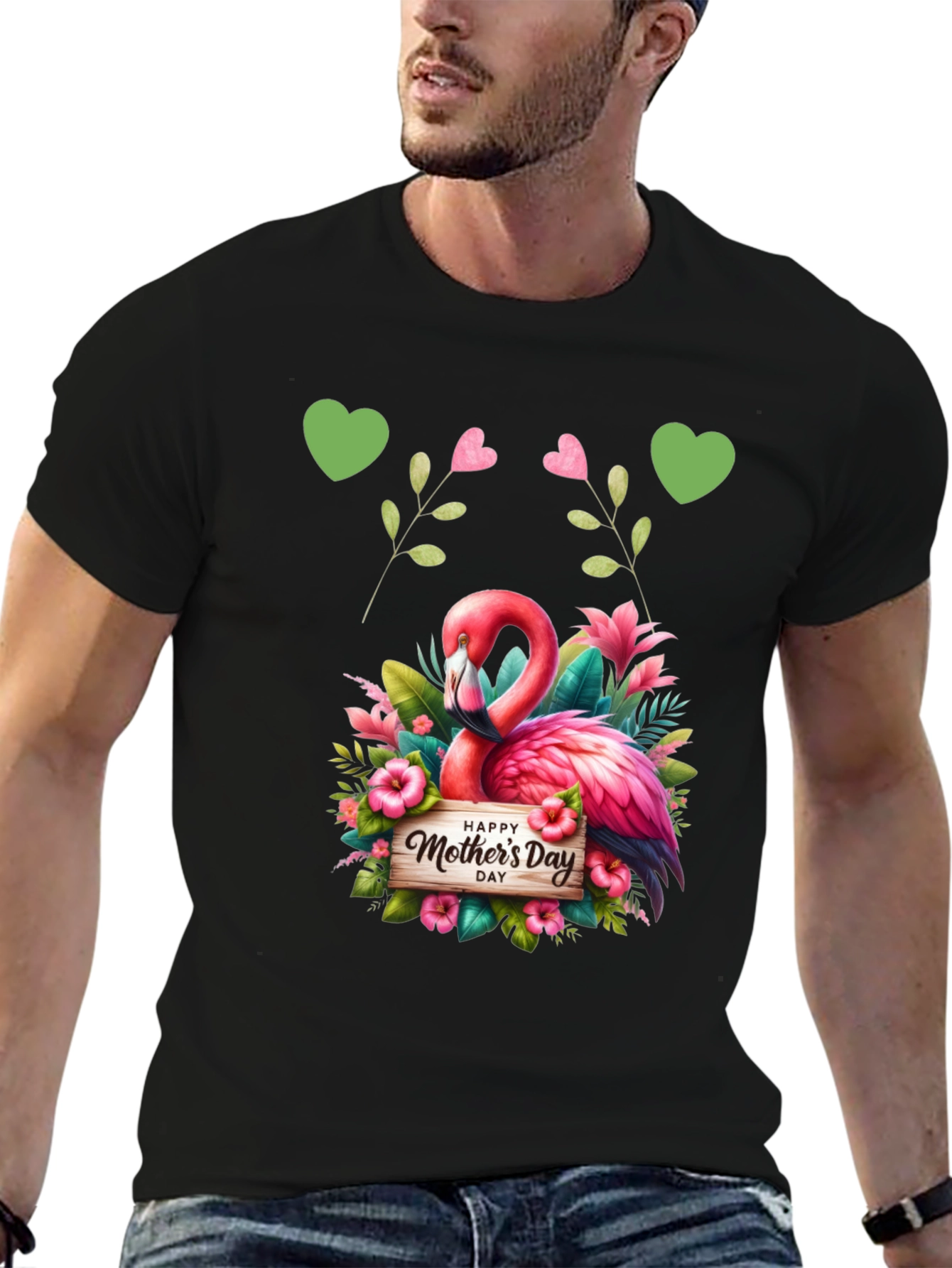 Flamingo Happy Mothers Day Graphic Tee