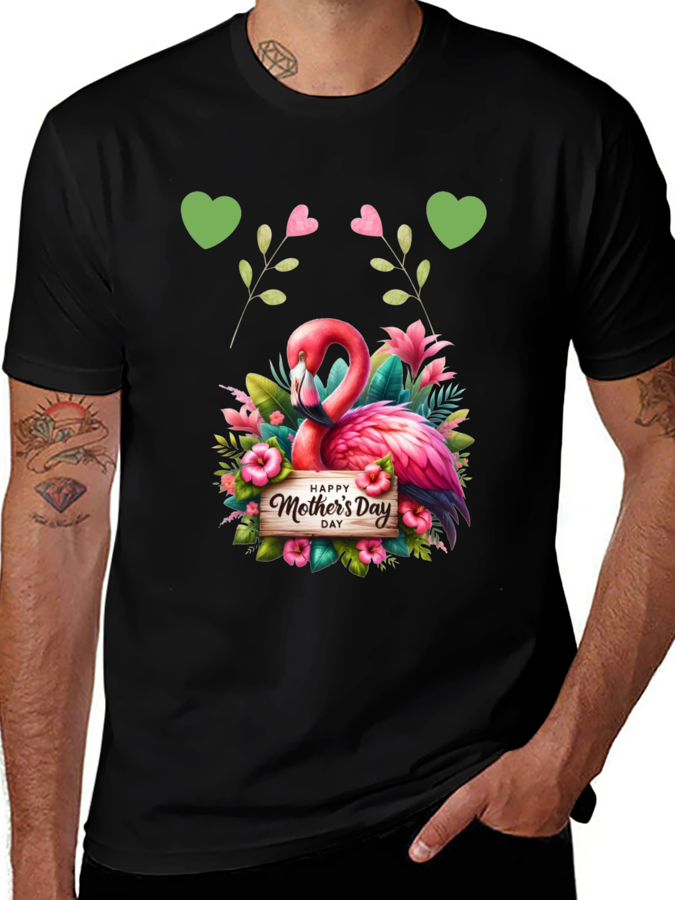 Flamingo Happy Mothers Day Graphic Tee
