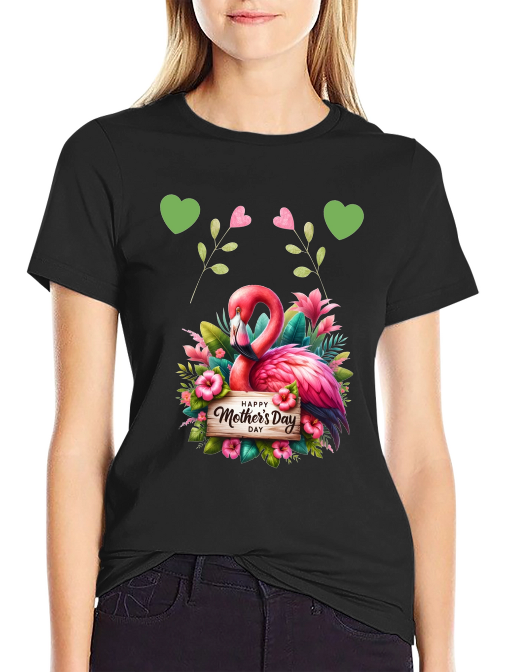 Flamingo Happy Mothers Day Graphic Tee