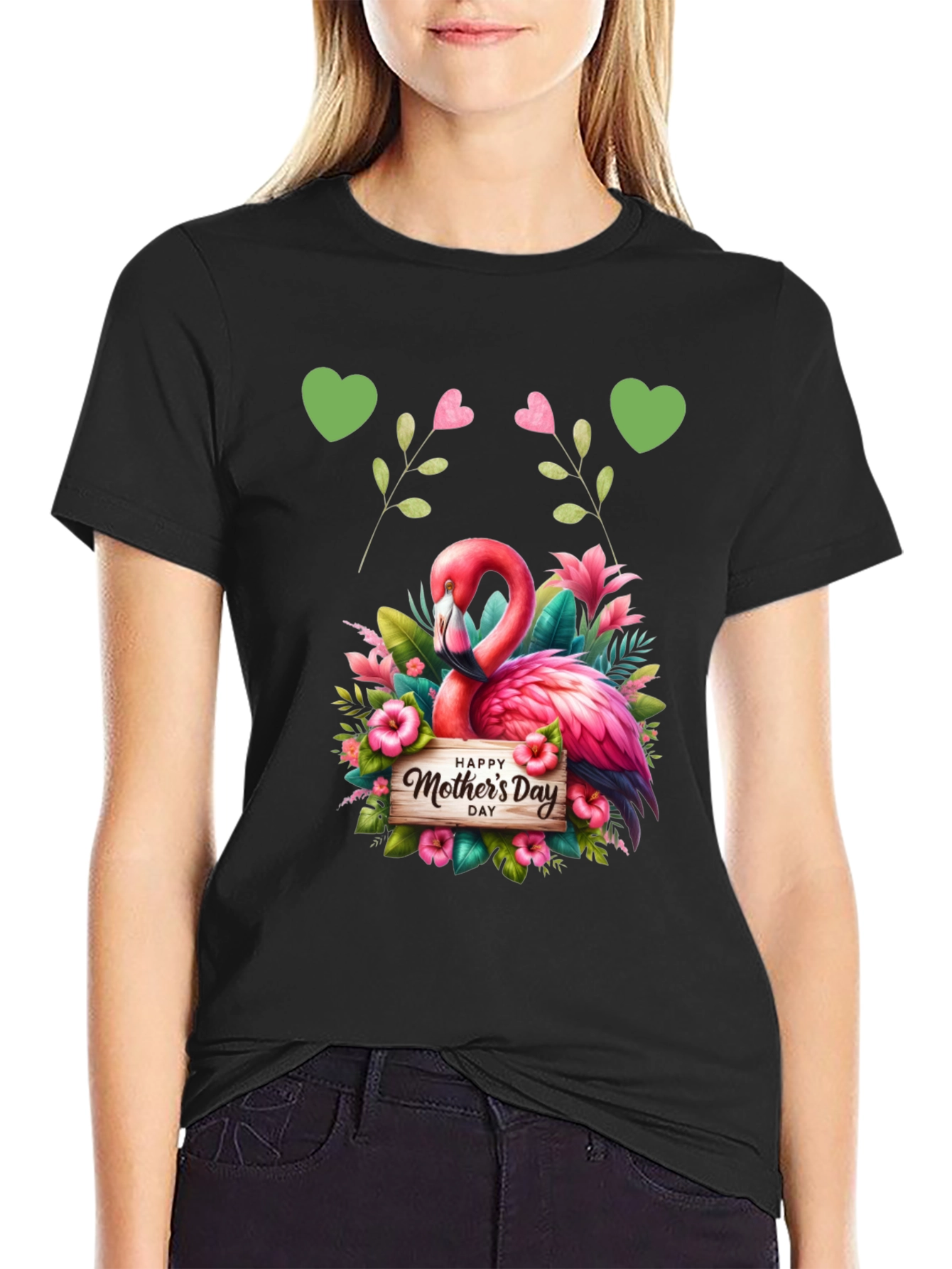 Flamingo Happy Mothers Day Graphic Tee