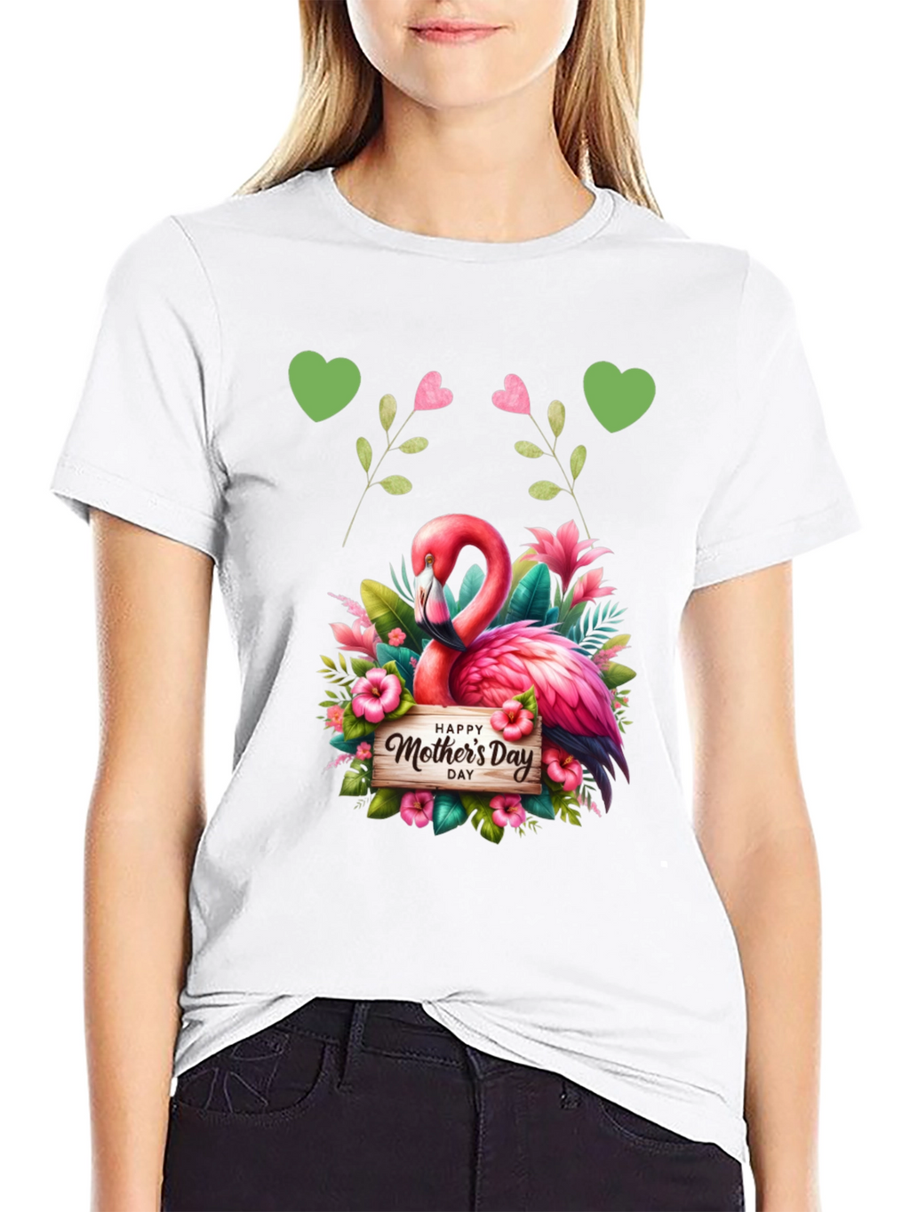 Flamingo Happy Mothers Day Graphic Tee