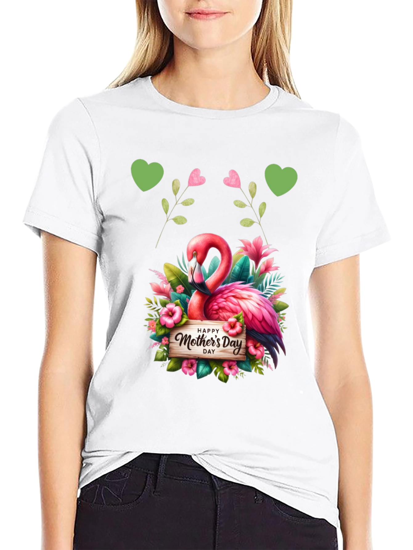 Flamingo Happy Mothers Day Graphic Tee
