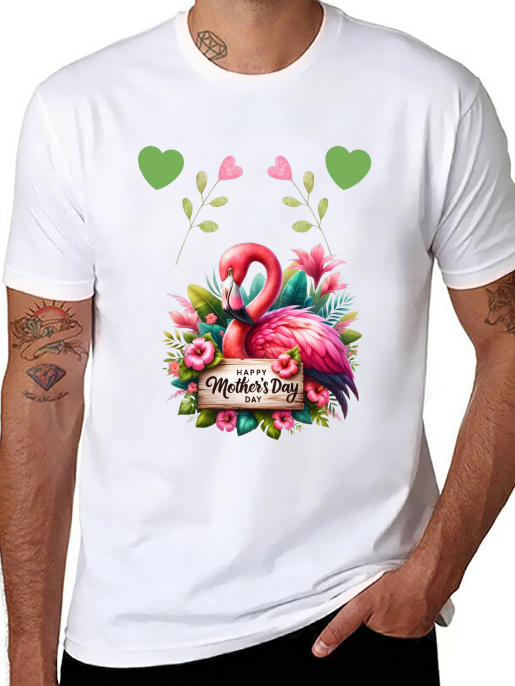 Flamingo Happy Mothers Day Graphic Tee