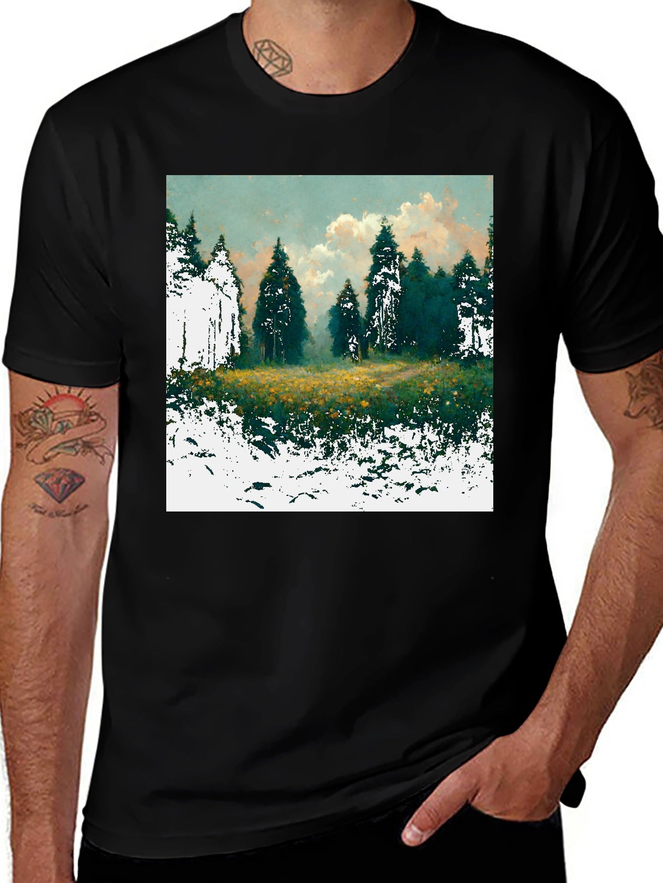 Forest Glade Graphic Tee - Nature Inspired Design