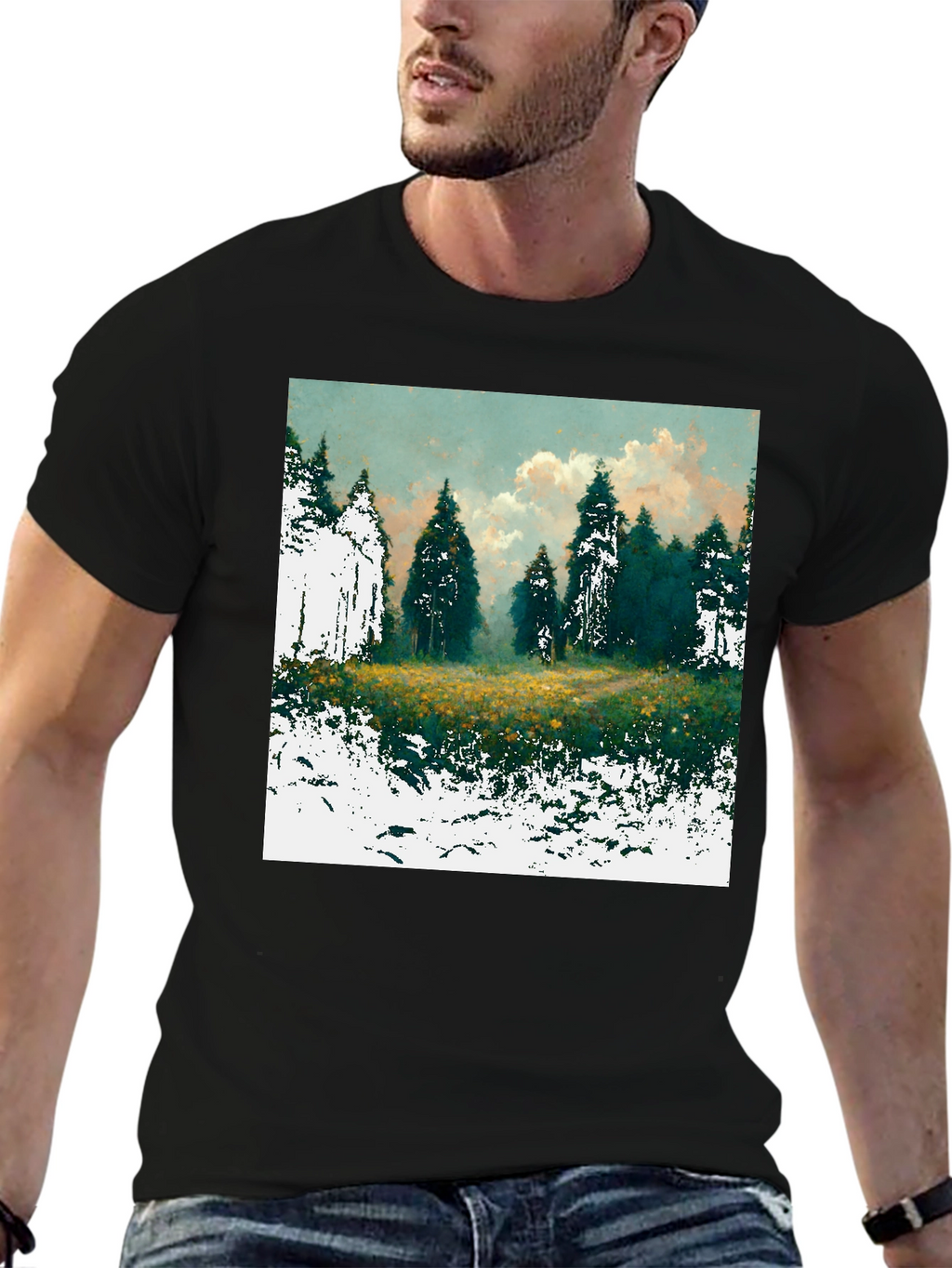 Forest Glade Graphic Tee - Nature Inspired Design