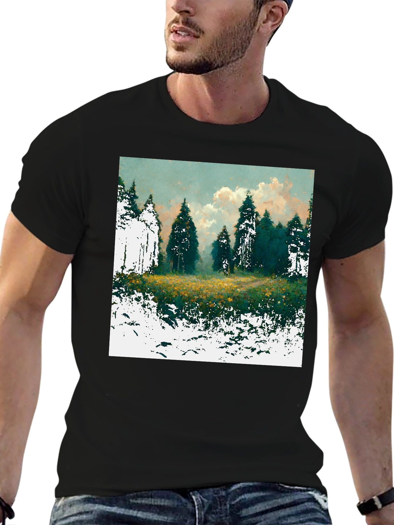 Forest Glade Graphic Tee - Nature Inspired Design