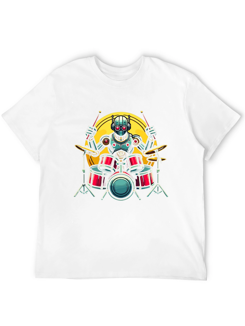 Robot Drummer Graphic Tee - Black