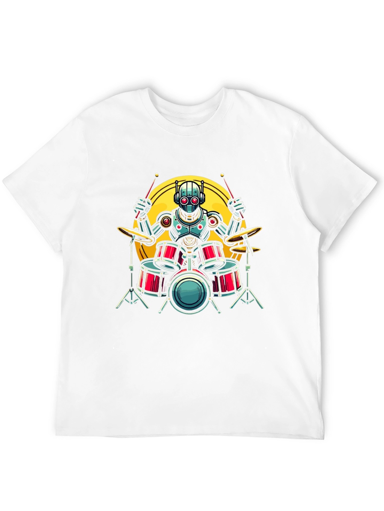 Robot Drummer Graphic Tee - Black