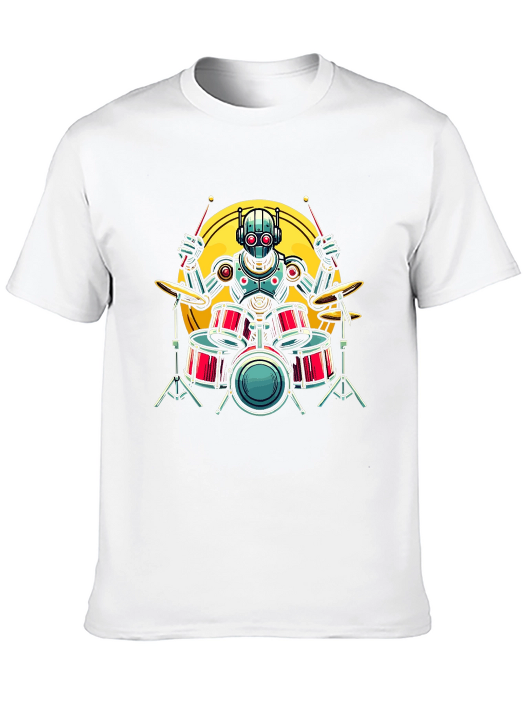 Robot Drummer Graphic Tee - Black