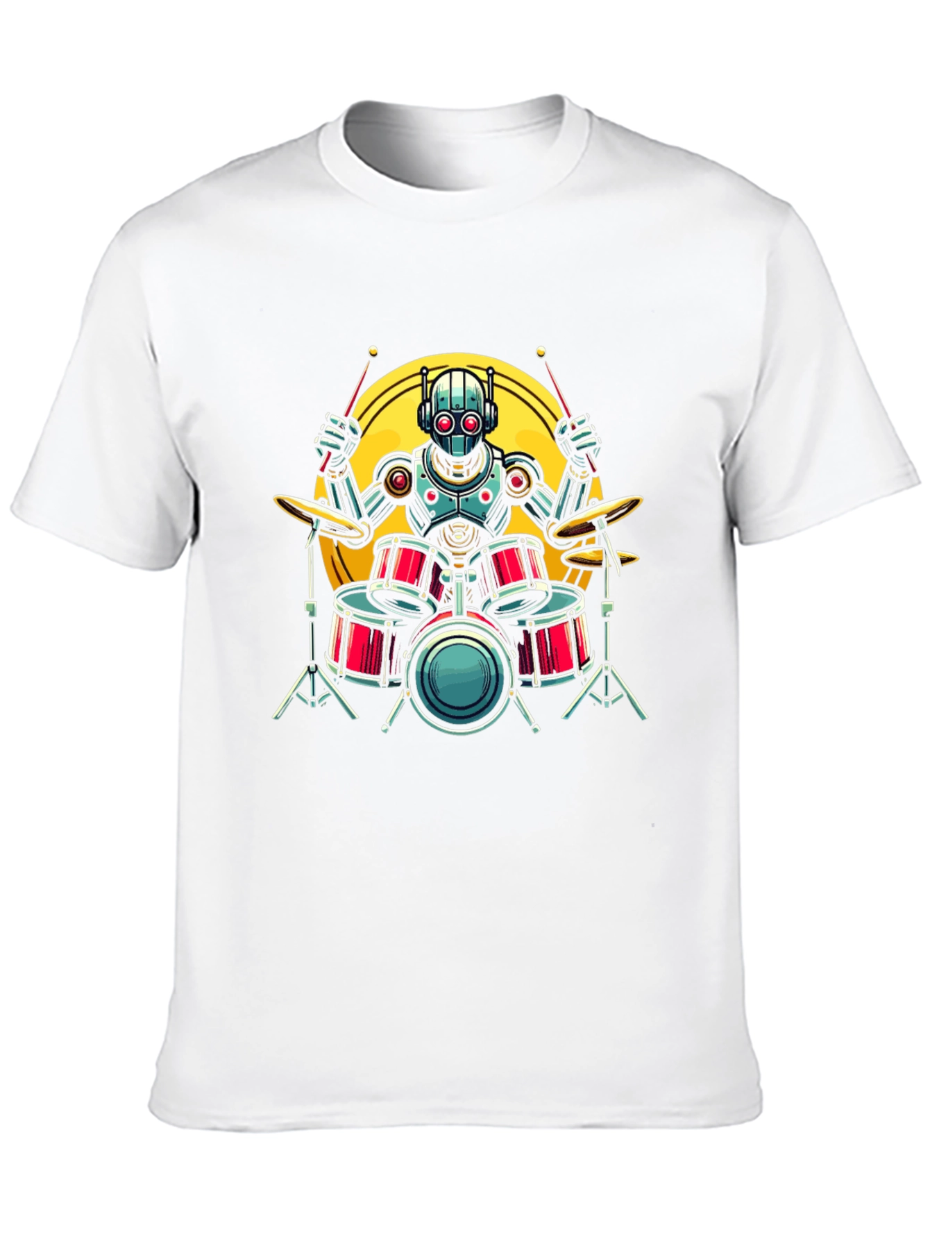 Robot Drummer Graphic Tee - Black
