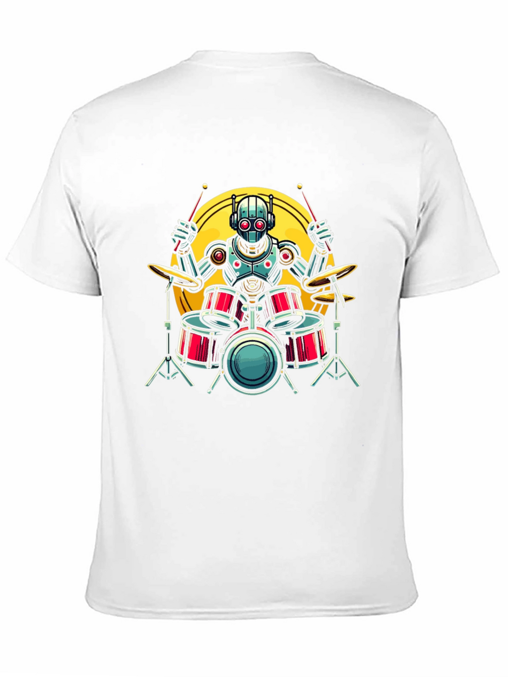 Robot Drummer Graphic Tee - Black