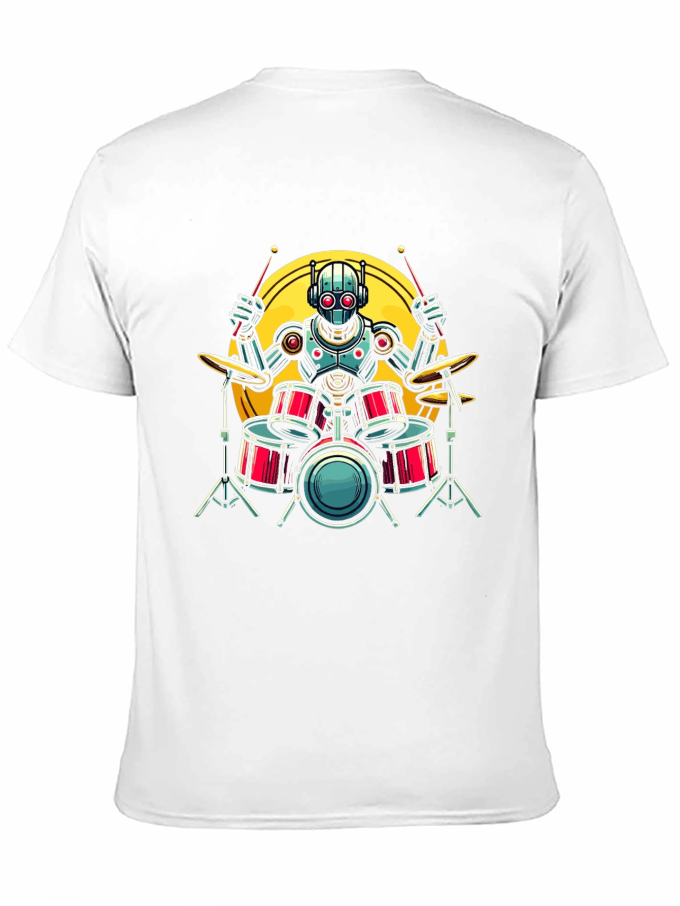 Robot Drummer Graphic Tee - Black