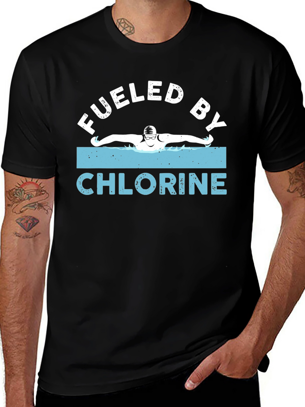 Fueled by Chlorine Swimmer T-Shirt