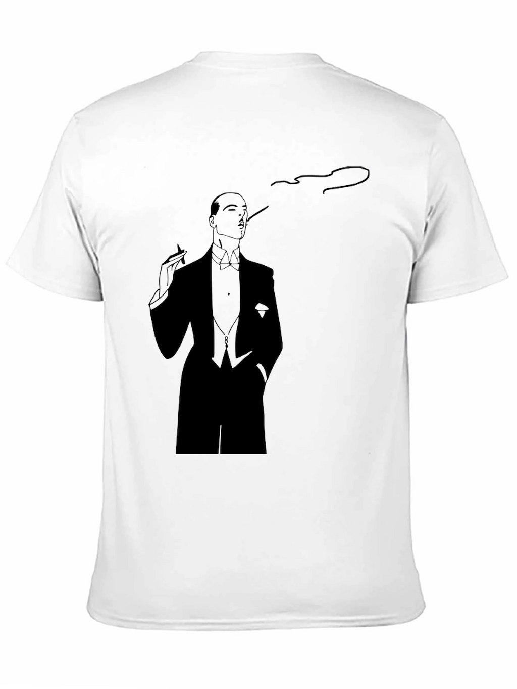 Elegant Smoking Man Graphic Tee - Classic Style