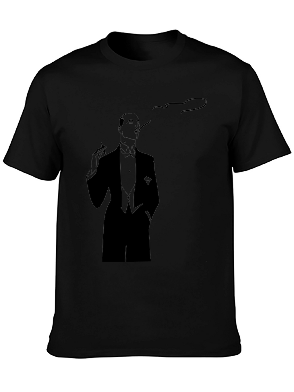 Elegant Smoking Man Graphic Tee - Classic Style