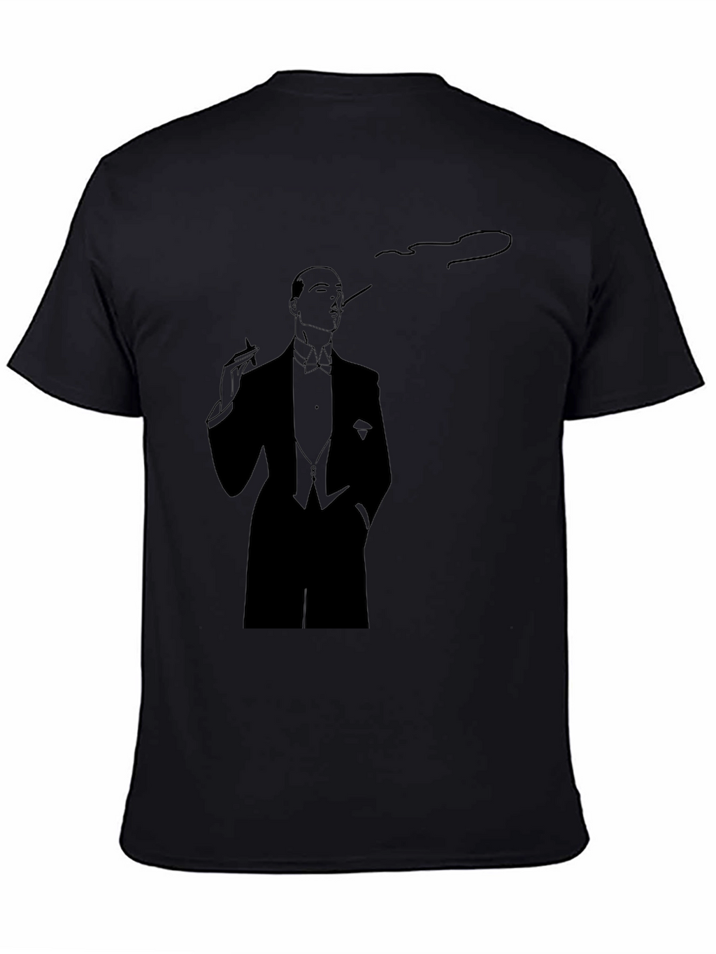 Elegant Smoking Man Graphic Tee - Classic Style